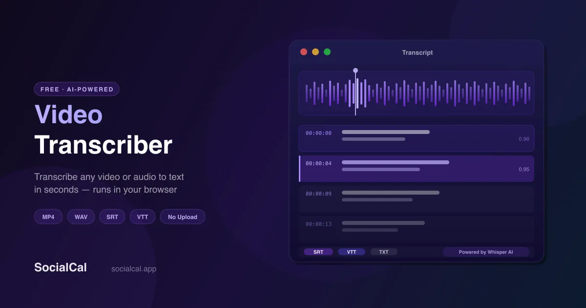 Free Video Transcriber screenshot