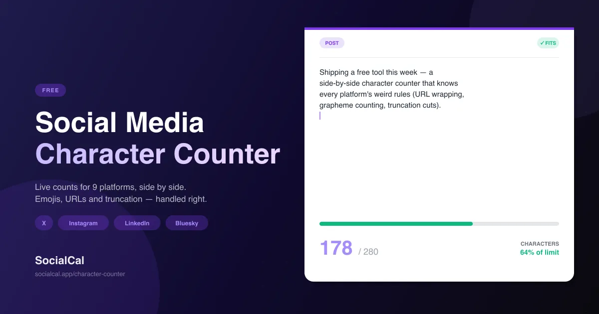 Social Media Character Counter screenshot