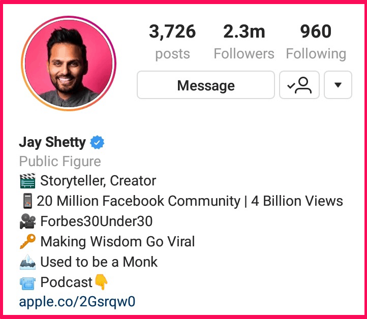 instagram biography template