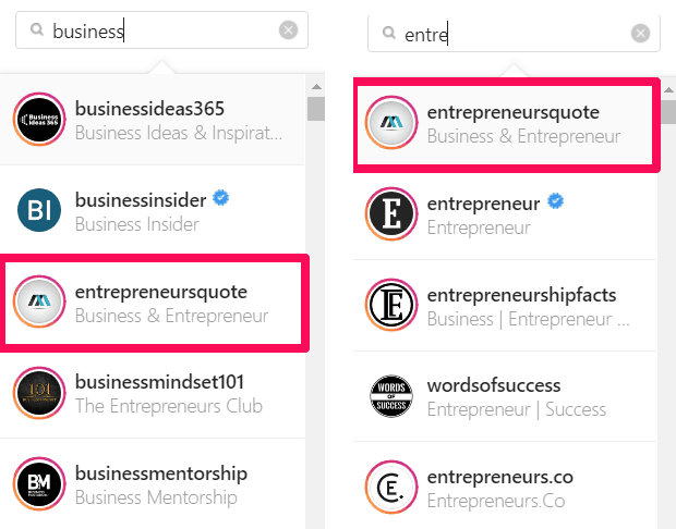 Instagram Name Ideas - Following Inactive Instagram Accounts