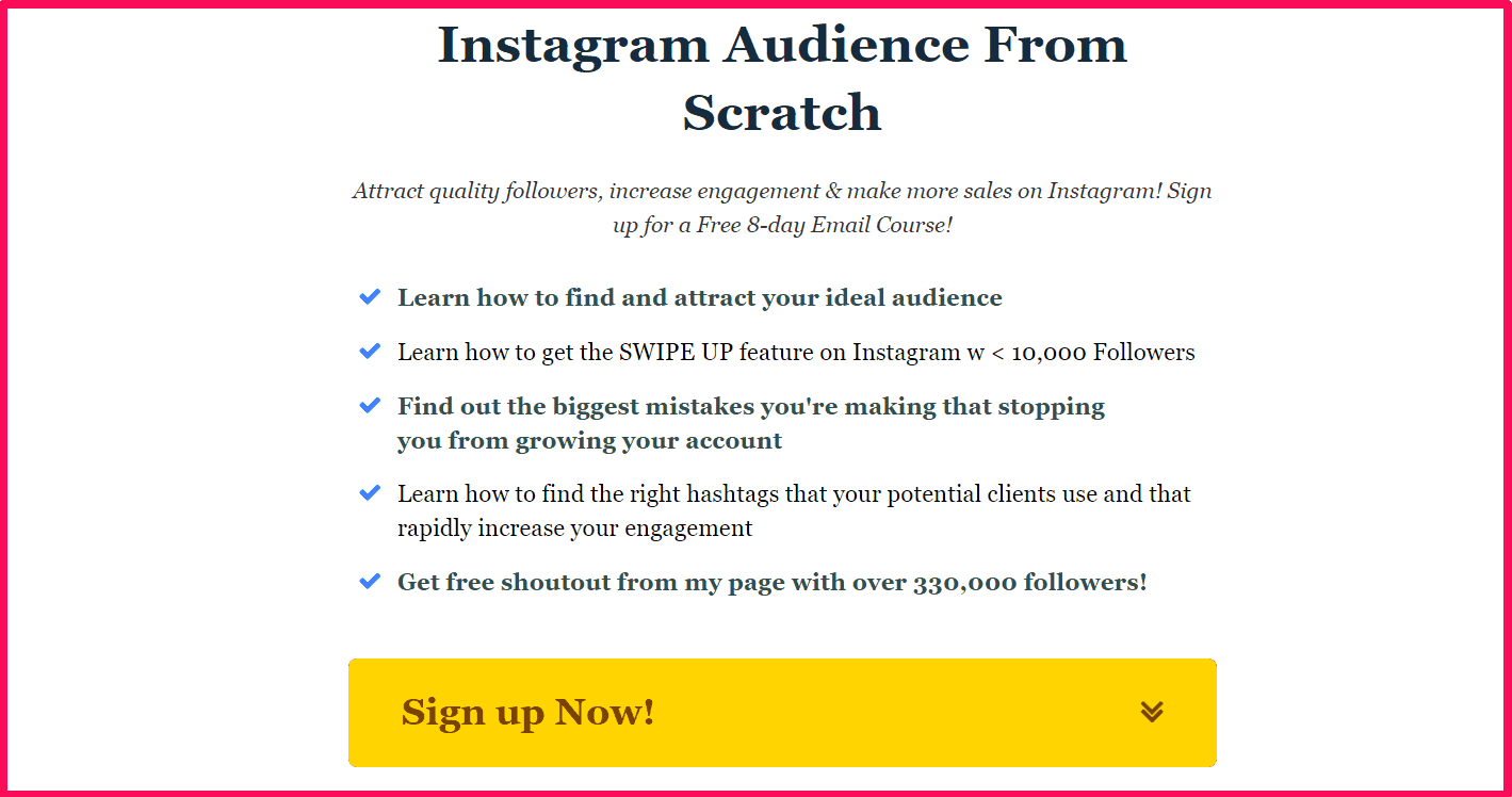 i know this landing page is converting very well so the more people click the link the more people join my list - the instagram bio is the first thing i check out when i land on